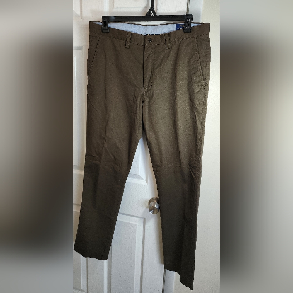 POLO RALPH LAUREN Stretch Straight Fit Twill Chino Pant Green Size 36x32